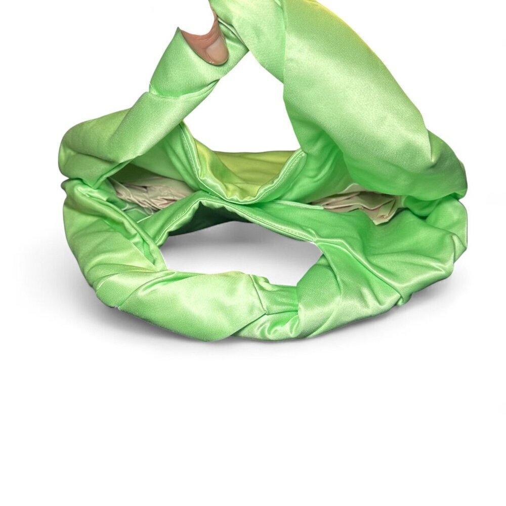 A.L.C Satin Paloma Clutch Bag with Twisted Handles NWT - Grass Green - Picture 4 of 16